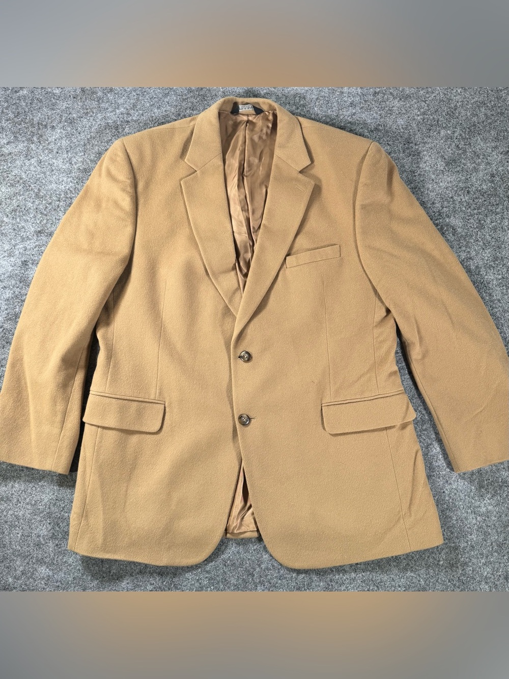 Jos. A. Bank 46R 100% Cashmere Sport Coat Camel Tan Blazer 2‑Button Classic
